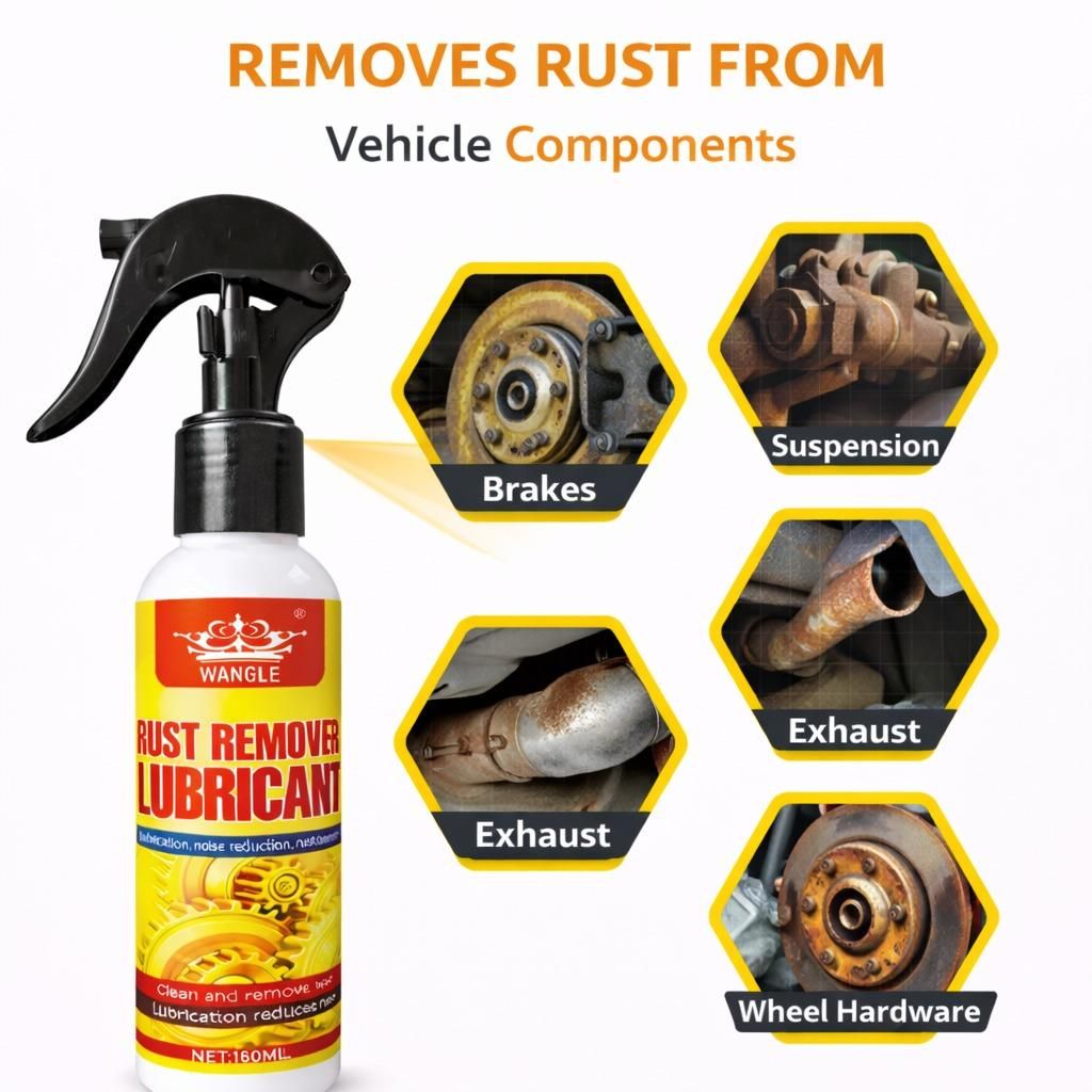 Rust Remover Lubricant Spray 180ml – Multi-Purpose Anti Rust Oil for Hinges, Bolts, Tools & Metal Parts