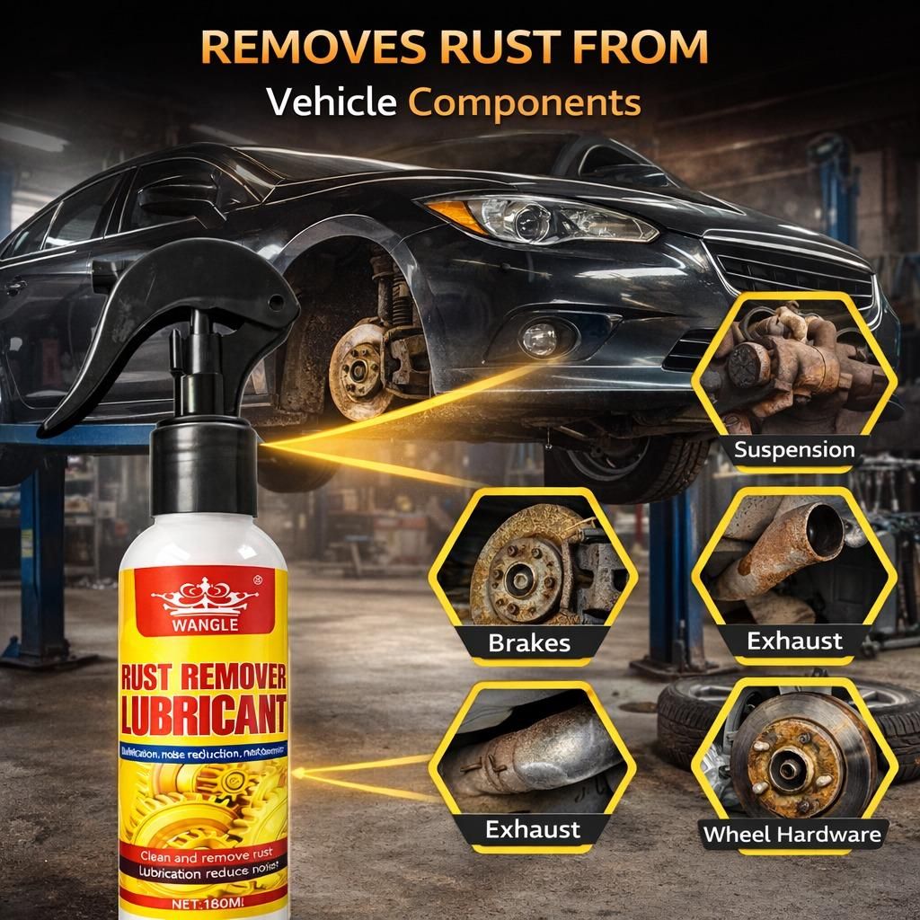 Rust Remover Lubricant Spray 180ml – Multi-Purpose Anti Rust Oil for Hinges, Bolts, Tools & Metal Parts